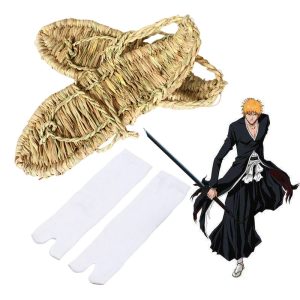 Ichigo Kurosaki Straw Sandals – Bleach Anime Cosplay Shoes